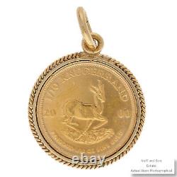 Fine Gold 1/10th Ounce South Africa 2000's Coin Charm Pendant 5.1Grams