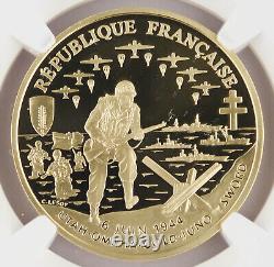 France 1993 Normandy Invasion 1 Franc 17 Gram Proof Gold Coin NGC PF69 Ultra Cam
