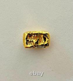 FreeMason 5 g GOLD. 9999 hand poured 2026 bar 99.99% pure solid gold masonic