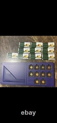 Full set of 10X 1/1000th. 999 gold coins featuring seahorses sealed with COA