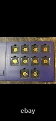 Full set of 10X 1/1000th. 999 gold coins featuring seahorses sealed with COA