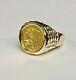 Genuine Indian Head 2 1/2 Dollar Gold Coin 14k Mens Ring Mounting 12 Grams