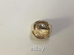 GENUINE INDIAN HEAD 2 1/2 DOLLAR GOLD COIN 14K Mens RING MOUNTING 12 grams