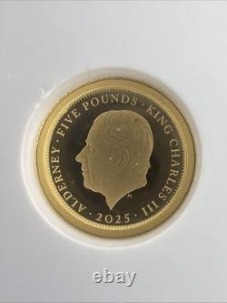 GOLD. 5g. 9999 Fine Proof Coin 2025 Alderney Discovery Of RMS Titanic 40th Ann