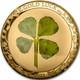 Gold Luck 1 Gram 24k Gold Proof Coin With Real 4 Leaf Clover 2022 Palau $1