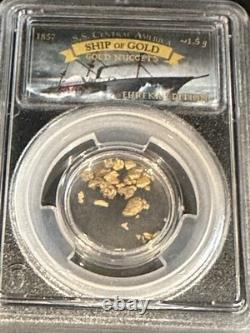 GOLD NUGGETS! PCGS 1857 S. S. Central America Shipwreck 1.5 Grams 1/933 Signed