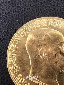 Gem Bu 1912 Gold Austria 10 Corona 3.3875 Grams Franz Joseph Coin