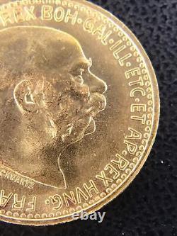 Gem Bu 1912 Gold Austria 10 Corona 3.3875 Grams Franz Joseph Coin