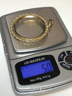 Genuine 14kt Yellow Gold Pendant Coin Bezel 40mm (5 grams)