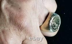 Genuine 1913 2/12 Gold Dollar Coin Unisex 14k Ring 15.47 Grams