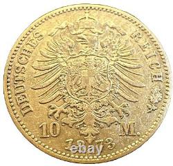 Germany Prussia 1873 C 10 Mark Wilhelm I. 900 Gold TEN MARKS