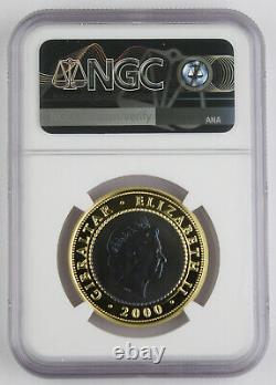 Gibraltar 2000 1/2 Crown 9 Gram Gold & Titanium Bi-metallic Proof Coin NGC PF69