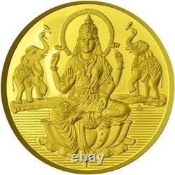 Goddess Laxmi Coin In Pure 24k 995 Yellow Gold 1 Gram Certified