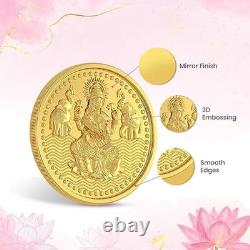 Goddess Laxmi Gold Coin 24K Pure 999 Certified 1 Gram