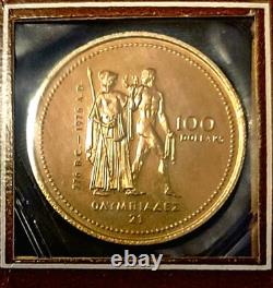 Gold $100 1976 Canadian Montreal Olympics 14K Coin 13.3375 Grams, in Mint Card