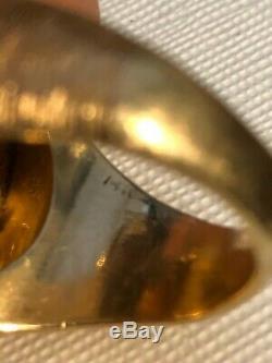 Gold $2.50 Coin Ring 1914 Indian Qtr. Eagle 26.7 Grams Size 22-14 Kt Top Quality