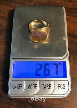 Gold $2.50 Coin Ring 1914 Indian Qtr. Eagle 26.7 Grams Size 22-14 Kt Top Quality