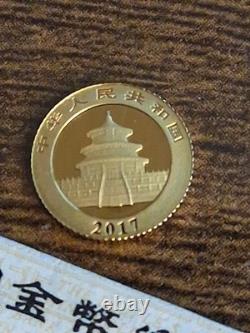 Gold! 2017 China Panda 1 Gram Gold Coin In Original Sealed Packaging