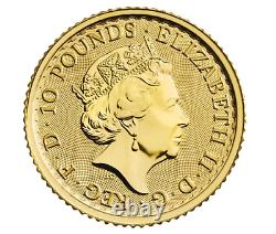 Gold Britannia 2021 Tenth Ounce, Weight (grams) 3.126 Pure gold (grams) 3.11