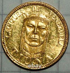 Gold CACIQUE DE VENEZUELA TIUNA Chief Indian GOLD Coin TOKEN 3 Grams 90%