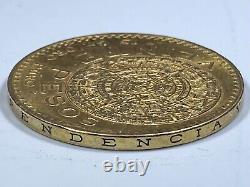 Gold Coin 1918 Mexican Veinte 20 Pesos 16.66 Grams AU/BU. 4823 T. Oz. Oro Puro