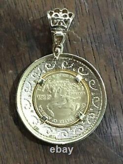 Gold Coin 2006 1/10 Ounce Gold Eagle Coin (Greco Roman) Bezel Pendant 7.7Grams