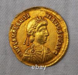 Gold Coin Genuine Valentinian III Gold Solidus Roman Imperial (425-455 AD)