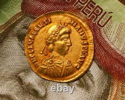 Gold Coin Genuine Valentinian III Gold Solidus Roman Imperial (425-455 AD)