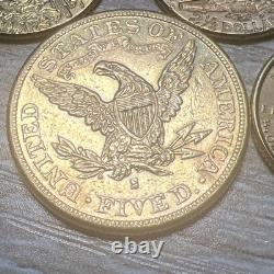 Gold Coin Lot 7PC Not Graded Rare Mintage 20+ Grams