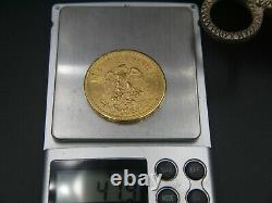 Gold Coin Mexico CINCUENTA PESOS 1947 37.5 grams pure gold Uncirculated