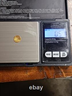 Gold Coin Small. 5 Of A Gram. Uncirculated Condition! Updated Description! 14K