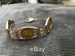 Gold Full Sovereign 3 Coin Bracelet 41.2 Grams