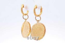 Gold Liberty Coin Earrings In 22k Yellow Gold Settings 9.81 Grams Eb1024rxzsa