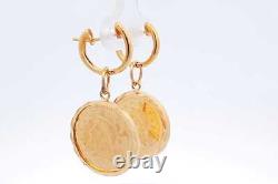 Gold Liberty Coin Earrings In 22k Yellow Gold Settings 9.81 Grams Eb1024rxzsa