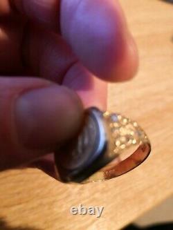 Gold Mexican 2 Peso Coin Ring mounted in 9ct Gold, 8.55 grams, Size Q 1/2