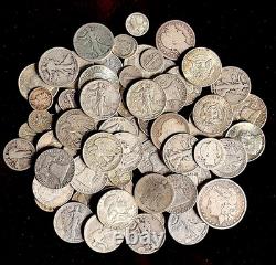 Gold & Silver Estate Lot $1.00 FV in 90% Silver Coins 1/5 gram 24K Gold Shot