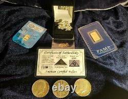Gold Silver Palladium Mixed Bar + Coin Precious Metal Lot Multi Gram Estate Find