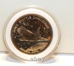 Gold Space Shuttle Challenger Memorial Coin 14k Gold 7.1 Grams Round Medal