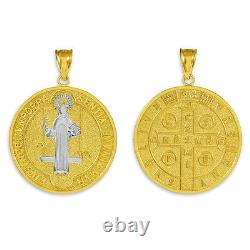 Gold St. Benedict Coin Medallion Pendant (L)