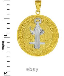 Gold St. Benedict Coin Medallion Pendant (L)