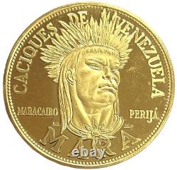 Gold Venezuela Mara Caciques Chief 20 Grams Mint State Deep Proof-like