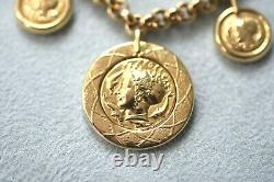 Gorgeous! Vintage 14K Gold ITALY 20 Gram Roman Coin Charm Lobster Clasp Bracelet