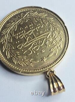 Great 22K Solid Yellow Gold Trukish Coin Pendant 42 Grams