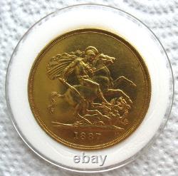 Great Britain 1887 Gold 5 Pounds Victoria