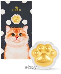 HABIB 999.9 Fine Gold Wafer 0.20g Limited Cat Design Pure Investment Gold