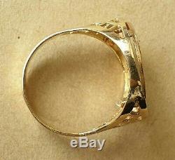 Hallmarked 9ct Gold Half Sovereign Ring, minus the Coin. Size Y. 4.42grams