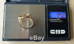 Hallmarked 9ct Gold Half Sovereign Ring, minus the Coin. Size Y. 4.42grams