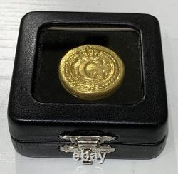 Hand Poured 24K Gold Round 1.36 Troy Ounces Crowned C Monogram Coin