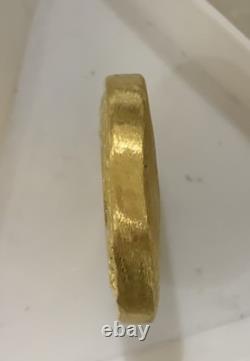 Hand Poured 24K Gold Round 1.36 Troy Ounces Crowned C Monogram Coin
