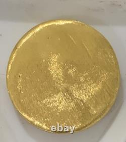 Hand Poured 24K Gold Round 1.36 Troy Ounces Crowned C Monogram Coin